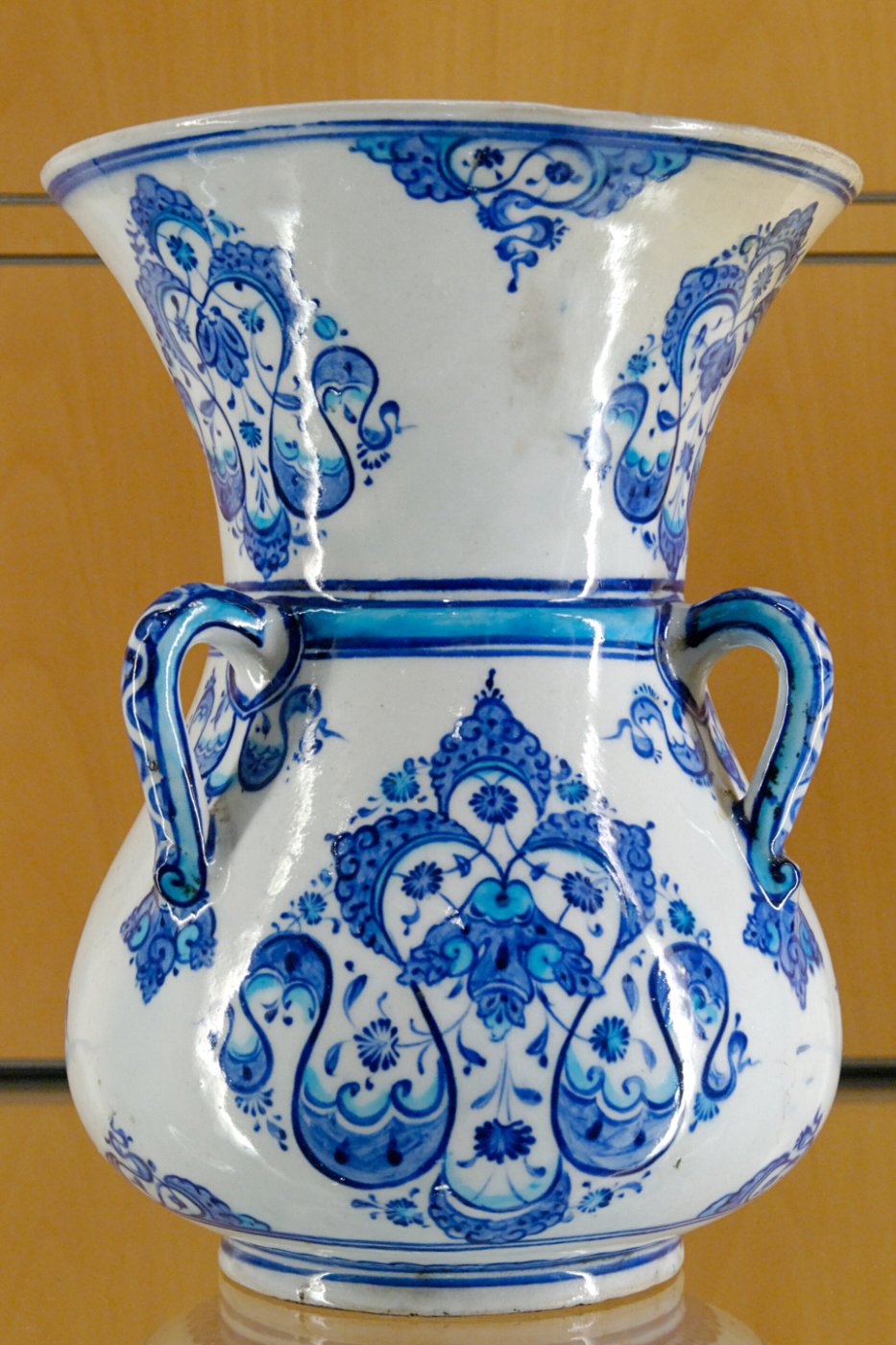 Ottoman ceramic mosque lamp with blue decoration